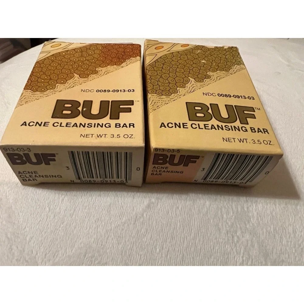Lot Of 2 BRAND NEW Vintage BUF Acne Cleansing Bar Soap 3.5 oz Acne Cleansing NOS